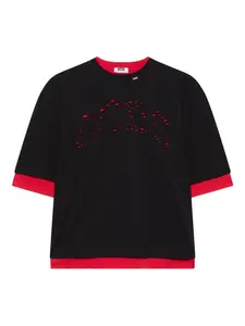 Многослойная футболка с вырезом Gcds, черный