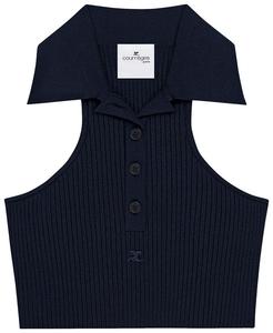 Топ Courrèges Scuba Rib Knit Top 'Navy', синий