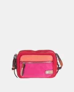 Сумка через плечо из нейлона размера Peaueño в сочетании с кожей, детали ручек и логотип бледно-розового цвета Volum, красный