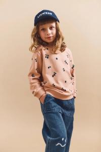 Детская хлопковая толстовка Thora Printed Sweatshirt Liewood, оранжевый