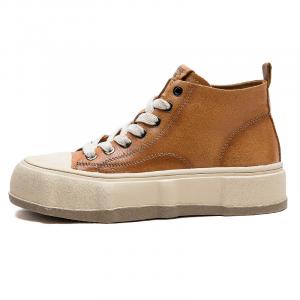 Yao Qia Дышащие женские высокие скейтерские кеды желтого цвета, цвет Yellow