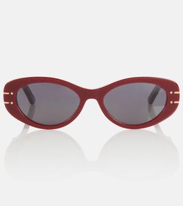 Dior Signature B8U овальные солнцезащитные очки Dior Eyewear, Bordeaux/Other/Smoke