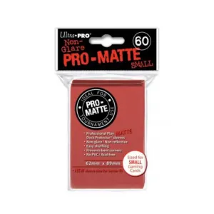 Небликующие обложки для карт Pro-Matte — красные, уменьшенного размера (60), Card Sleeves - Undersized (Ultra Pro)