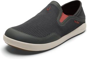 Мужские лодочные кроссовки OLUKAI Moku Slip-On, улучшенное сцепление и удержание, легкая и дышащая сетка, комфортная посадка и носка в течение всего дня, Island Salt/Koi