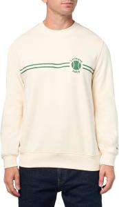 Lacoste мужской свитшот с круглым вырезом и принтом, Off-White