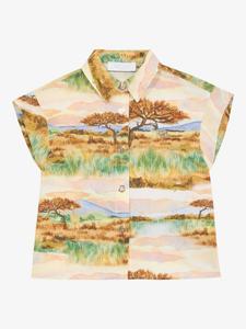 Футболка с графическим принтом Roberto Cavalli Junior, нейтральный