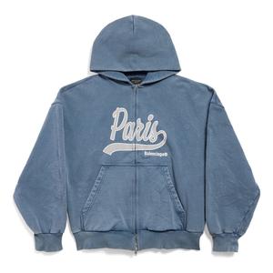 Куртка enjoy paris full zip hoodie regular fit 'faded blue' Balenciaga, синий