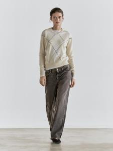 Прямые джинсы с низкой посадкой Massimo Dutti, natural grey