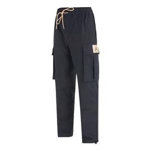 Брюки Men's Air Jordan Flight Heritage Big Pocket Cargo Woven Drawstring Casual Joggers/Pants/Trousers Autumn Black, черный