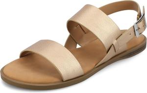 Женские сандалии на плоской подошве Journee Collection Lavine с множеством ремешков, шампань