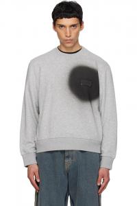 Mm6 Maison Margiela Серая толстовка с принтом в виде брызг краски