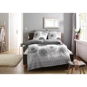 Моё домашнее постельное белье» Tesso в размерах. 135х200, 155х220 или 200х200 см», хлопок, постельное белье с орнаментом и разного качества My Home, серый/антрацит