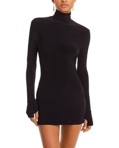 Платье-мини Pickleball с рюшами Norma Kamali, черный