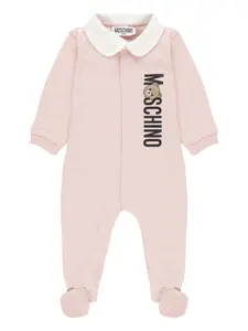 Ромпер с логотипом Moschino Kids, розовый