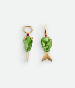 Fish earrings BOTTEGA VENETA, свежая мята/желтый ag