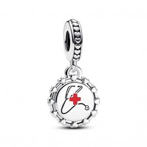 Шарм Stethoscope Engravable Dangle Pandora, стерлинговое серебро