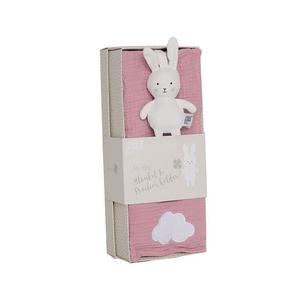 Подарочный набор - одеяло и кулон-пустышка в виде кролика Джабадабадо. JaBaDaBaDo