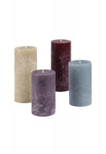 Набор свечей Берекуа, 4 шт. серый/серо-коричневый/фиолетовый Loberon, серый/серо-коричневый/фиолетовый