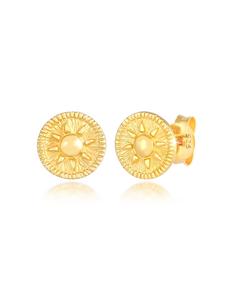 Elli Серьги из серебра 925 пробы с изображением монеты «Солнце в золоте»