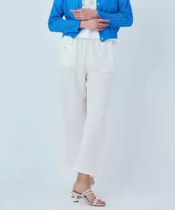 Широкие брюки из льняной смеси Studio Picone, цвет White(090)