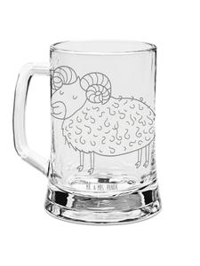 Пивная кружка со знаком зодиака Овен, без слов, из прозрачного материала Mr. & Mrs. Panda