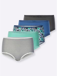 Sieh an! Трусы с высокой талией, принт 2XL + джинсовый синий + бирюзовый + графитовый