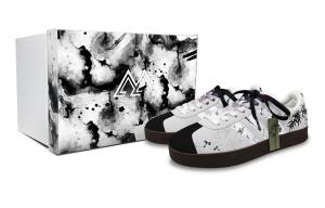 Vl court 2.0 амортизирующие, износостойкие низкие кроссовки для скейтбординга unisex Adidas, Ink Wash Bamboo BOX