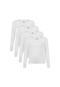Футболка 4 шт. в упаковке - майка Lara logsleeve с круглым вырезом однотонная Bamboo Basics, белый