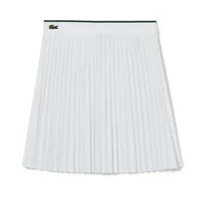 Юбка-мини плиссированная с эластичной резинкой и вышитым логотипом LACOSTE, белый