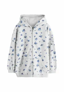 Толстовка на молнии стандартного кроя Next, Grey Ditsy