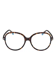 Очки в круглой оправе Tom Ford, коричневый