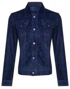 Джинсовая куртка из козьей замши adelaide Infinity Leather, синий