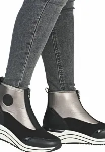 Ботильоны на платформе Remonte, Schwarz Schwarz Black Schwarz Altsilber