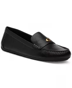 Скульптурные классические лоферы Sculpted C Leather Classic Loafer Flats из кожи COACH, черный
