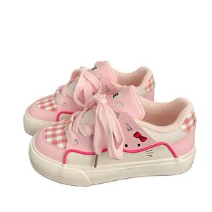 LIANGHUO Женские лоу-топ скейтборд кроссовки розовые, цвет Pink