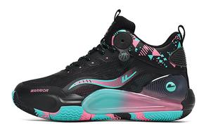 Винтажные баскетбольные кроссовки Warrior Mid-Top унисекс черный розово-красный