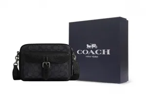 COACH Кожаная наплечная сумка через плечо