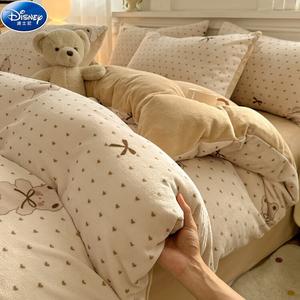 Disney Комплект постельного белья из 4 предметов (простыня 150 см, пододеяльник 200х230 см), ткань молочный вельвет, цвет Winnie The Pooh Diary
