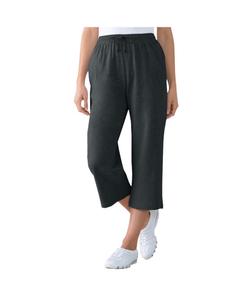 Брюки-капри из спортивного трикотажа больших размеров Woman Within, Heather charcoal