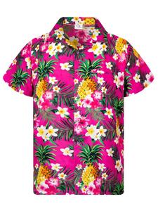 Рубашка King Kameha Pineapple Flowers, розовый