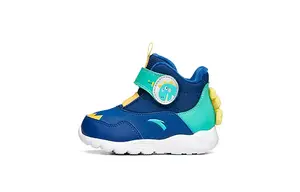 Antakids Нескользящие, износостойкие, теплые высокие детские туфли сине-зеленого цвета для младенцев и малышей