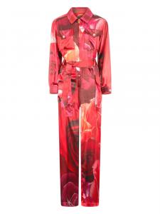 Комбинезон с цветочным принтом Roberto Cavalli, красный