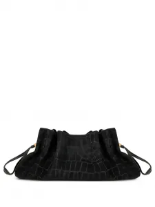 Клатч с эффектом крокодиловой кожи Elisabetta Franchi, черный
