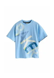Футболка стандартного кроя с графическим принтом и буквами. Baker By Ted Baker, Light Blue