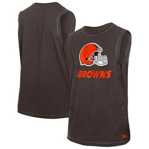 Мужская футболка-майка Cleveland Browns Leisure Collection коричневого цвета New Era