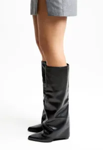 Сапоги на высоком каблуке Bershka, Black