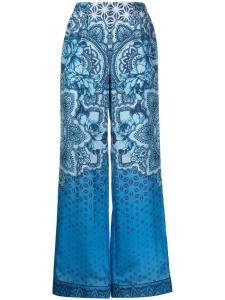 Alberta Ferretti широкие брюки с графичным принтом, синий