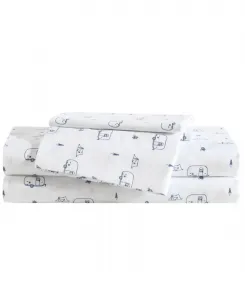 Комплект постельного белья из микрофибры для туристического прицепа, 3 предмета, размер Twin Eddie Bauer, белый/синий