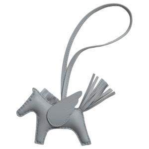 HERMES Milo Lambskin With Swift Calfskin Bag Charm Bag Merch Small Women's Mist Gray