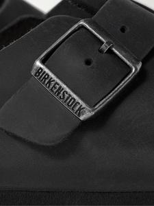 Бостонские сабо из промасленной кожи BIRKENSTOCK, черный